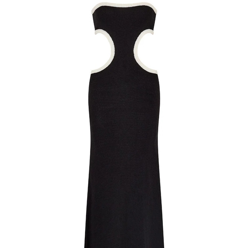 Chic Black and White Backless Dress